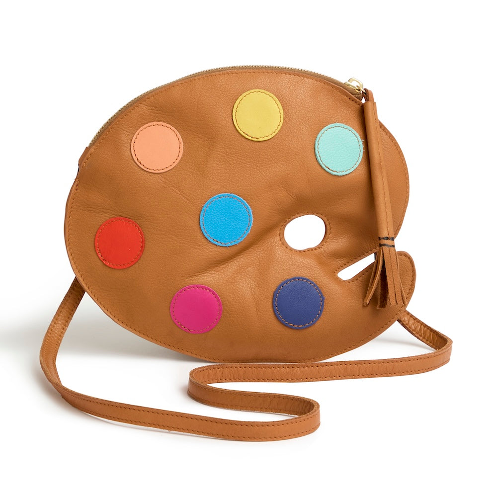 Paint Palette Leather Clutch Bag