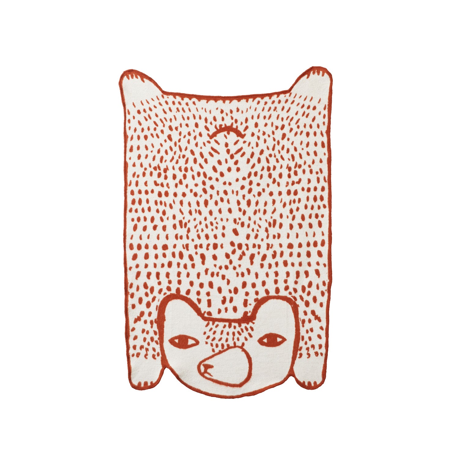Brown White Bear Cotton Mini Blanket