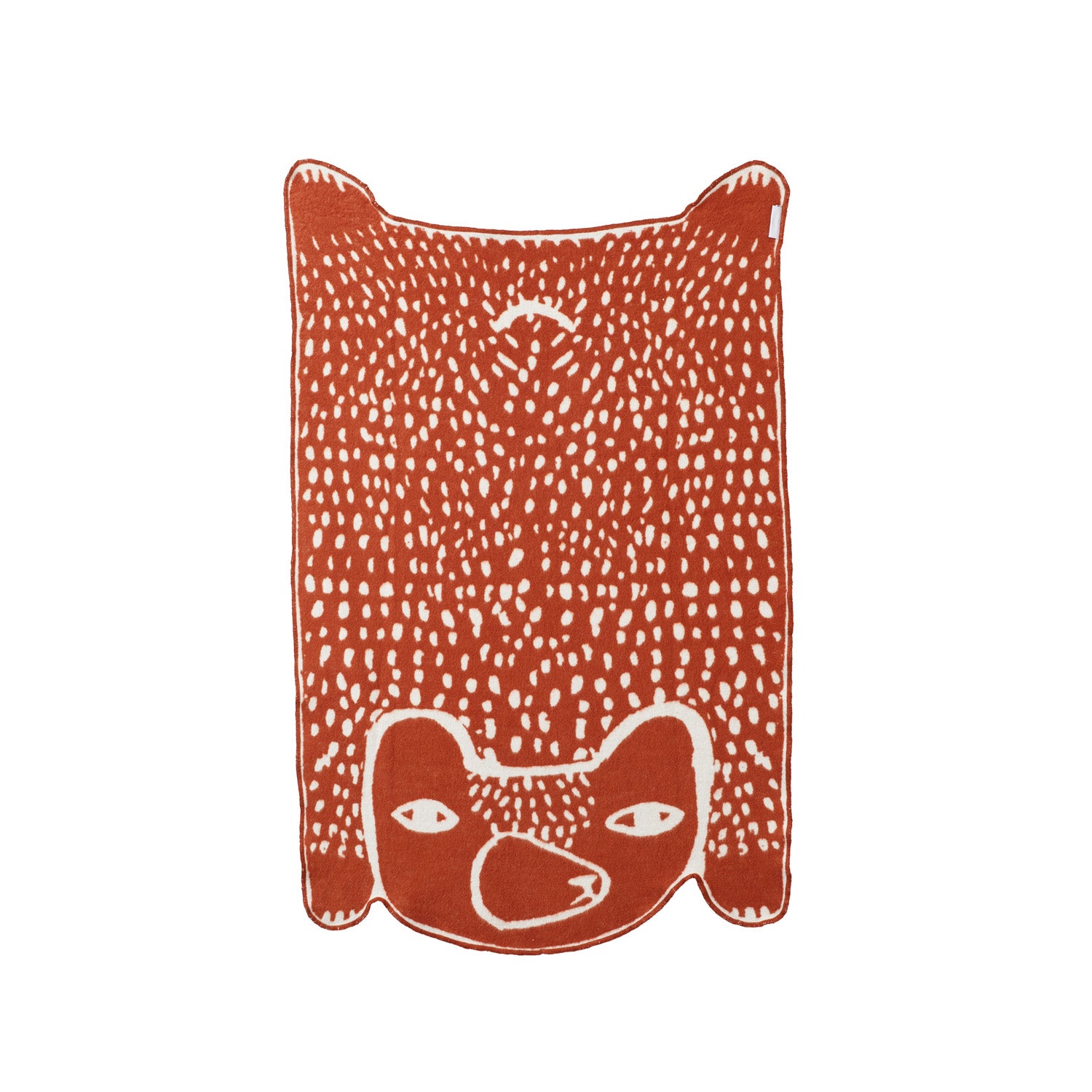 Brown White Bear Cotton Mini Blanket