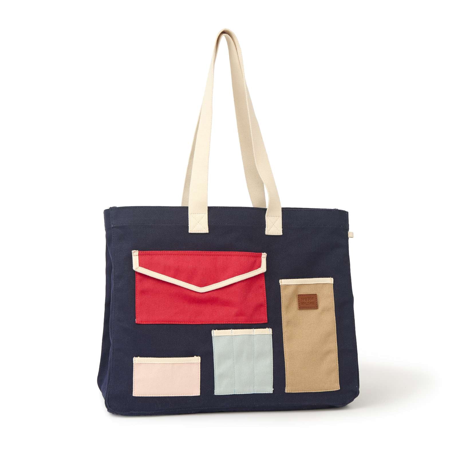 Large Pocket Patch Shopper - Navy