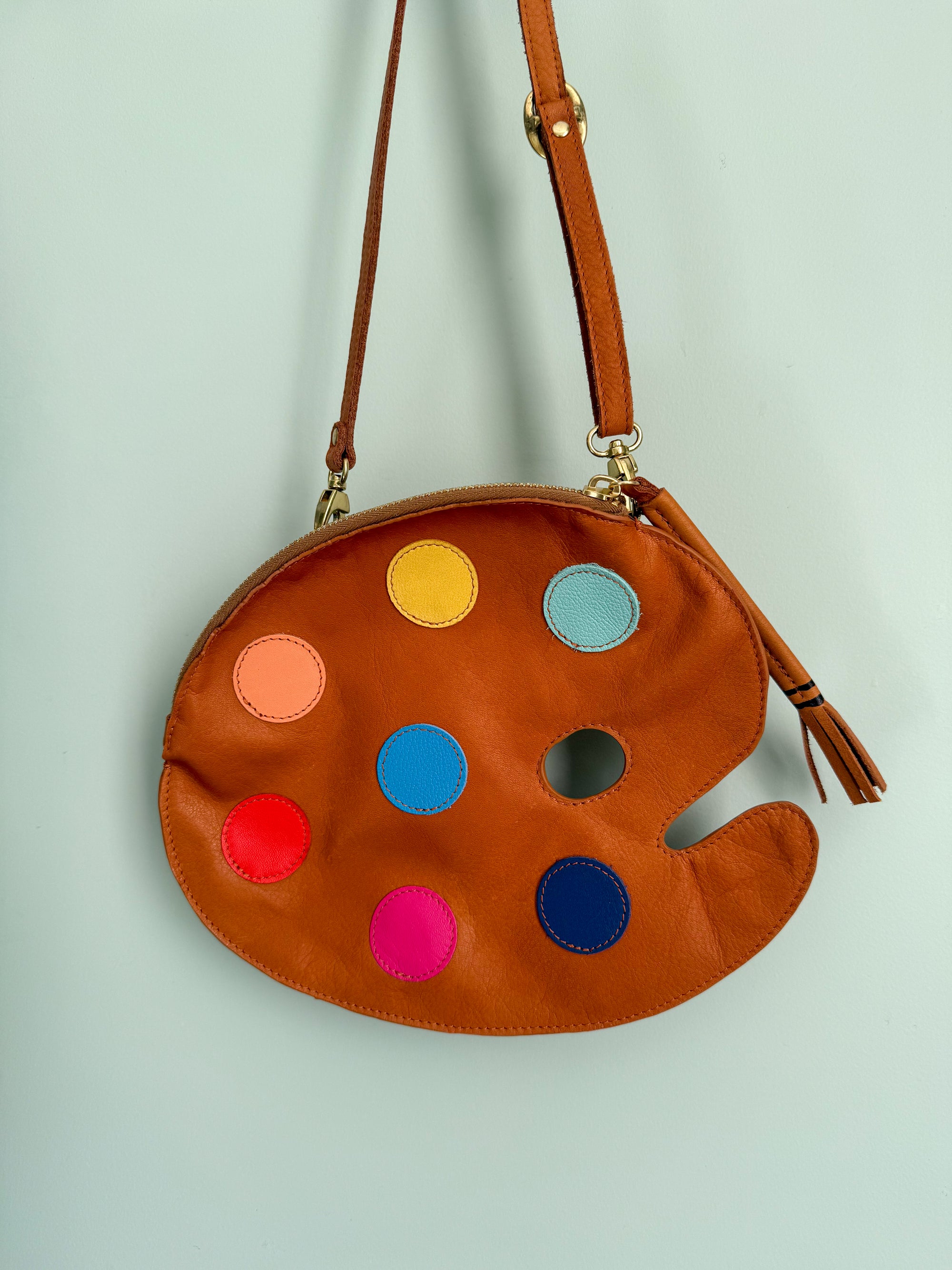 Paint Palette Leather Clutch Bag