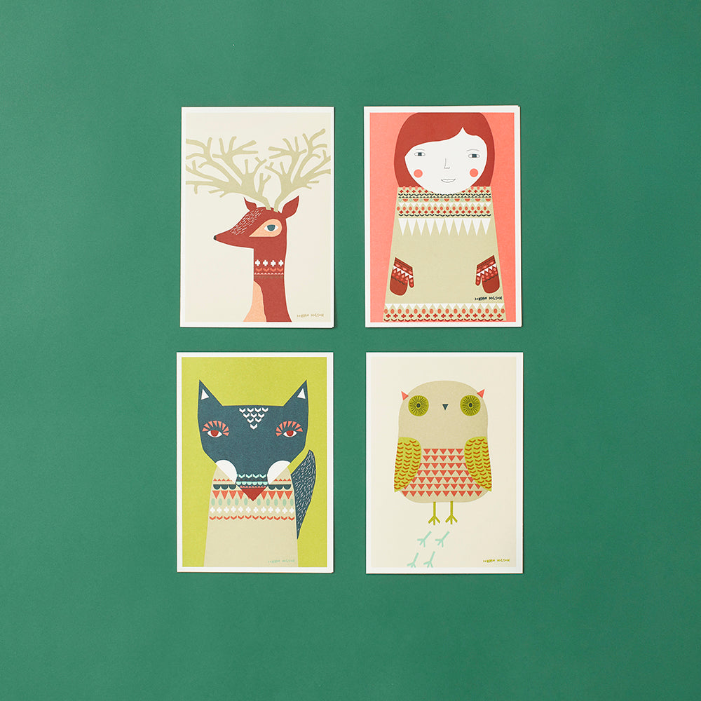 Litho Printed Christmas Cards - Pack of 8