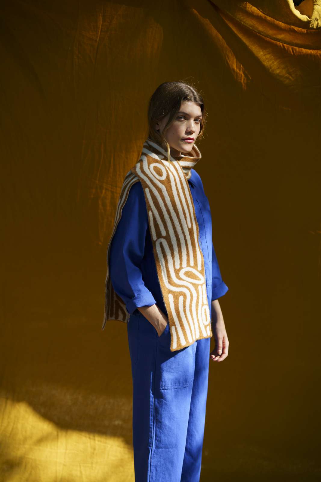 Donna Wilson Brown Lambswool Log Shaped Scarf