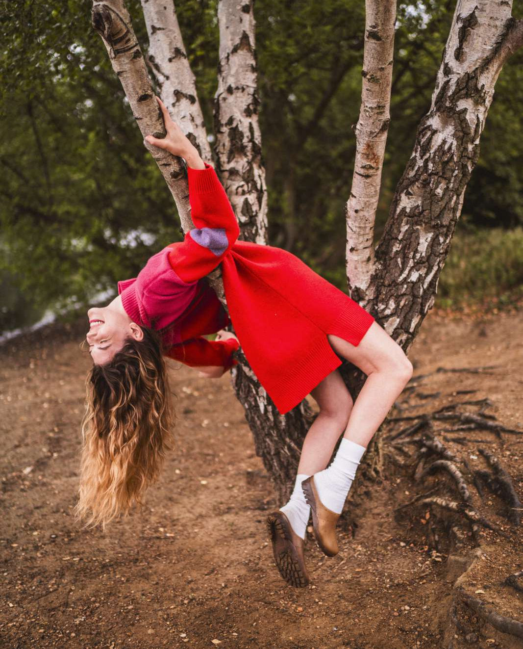 Donna Wilson Red Lambswool Mountain Jumper  Dress