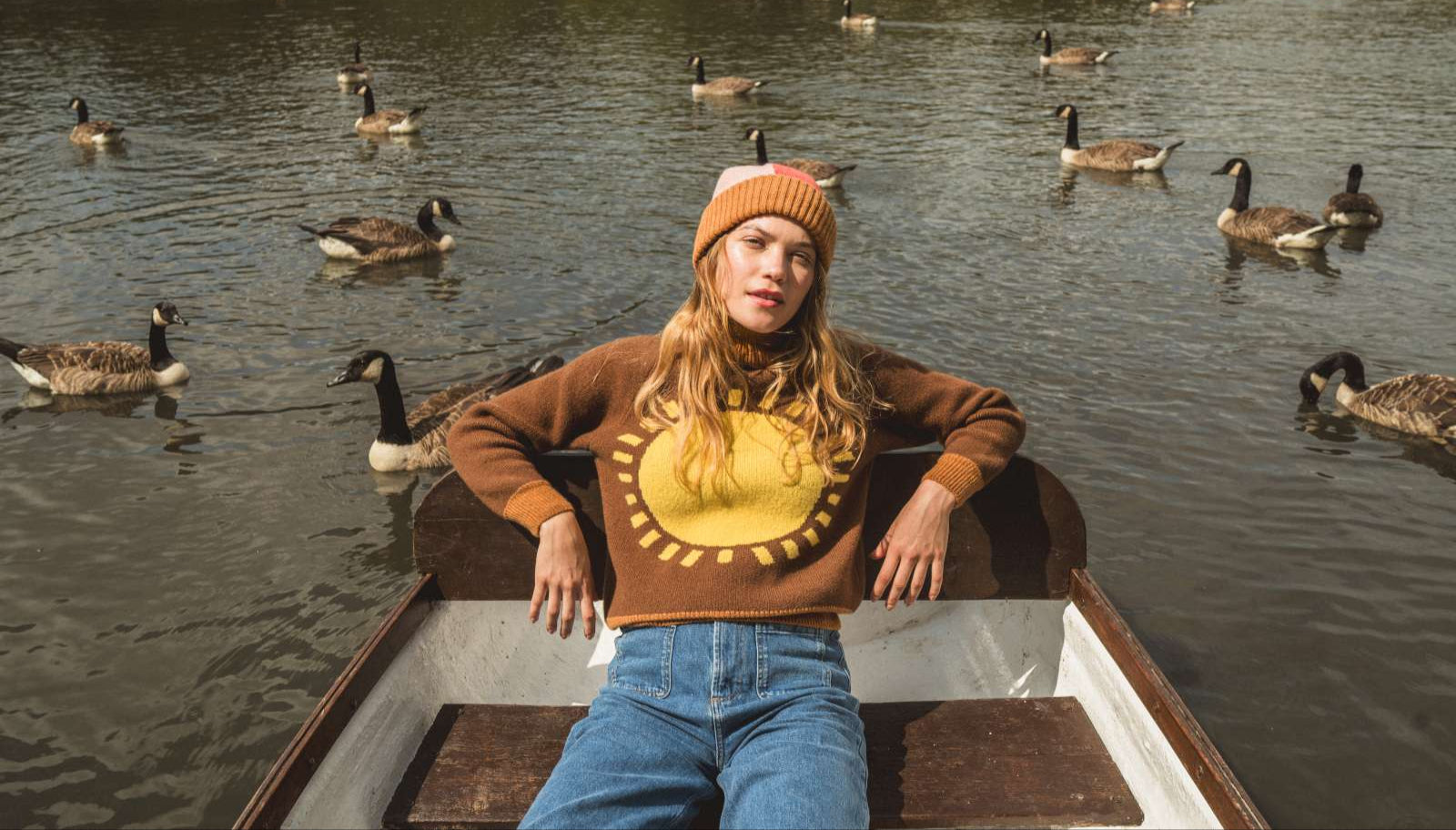 Donna Wilson Brown Lambswool  Sunshine Jumper and Half and Half Beanie