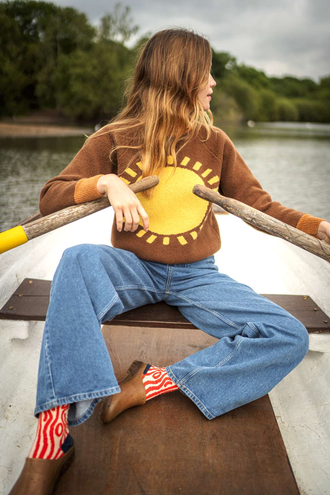 Donna Wilson Brown Lambswool  Sunshine Jumper and Woolywood Socks