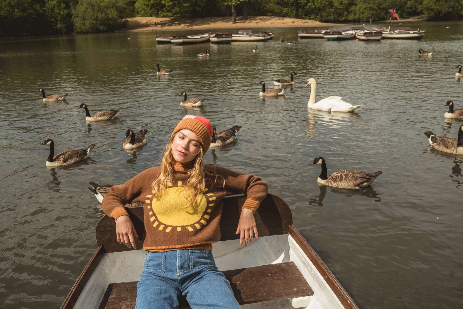 Donna Wilson Brown Lambswool  Sunshine Jumper and Half and Half Beanie