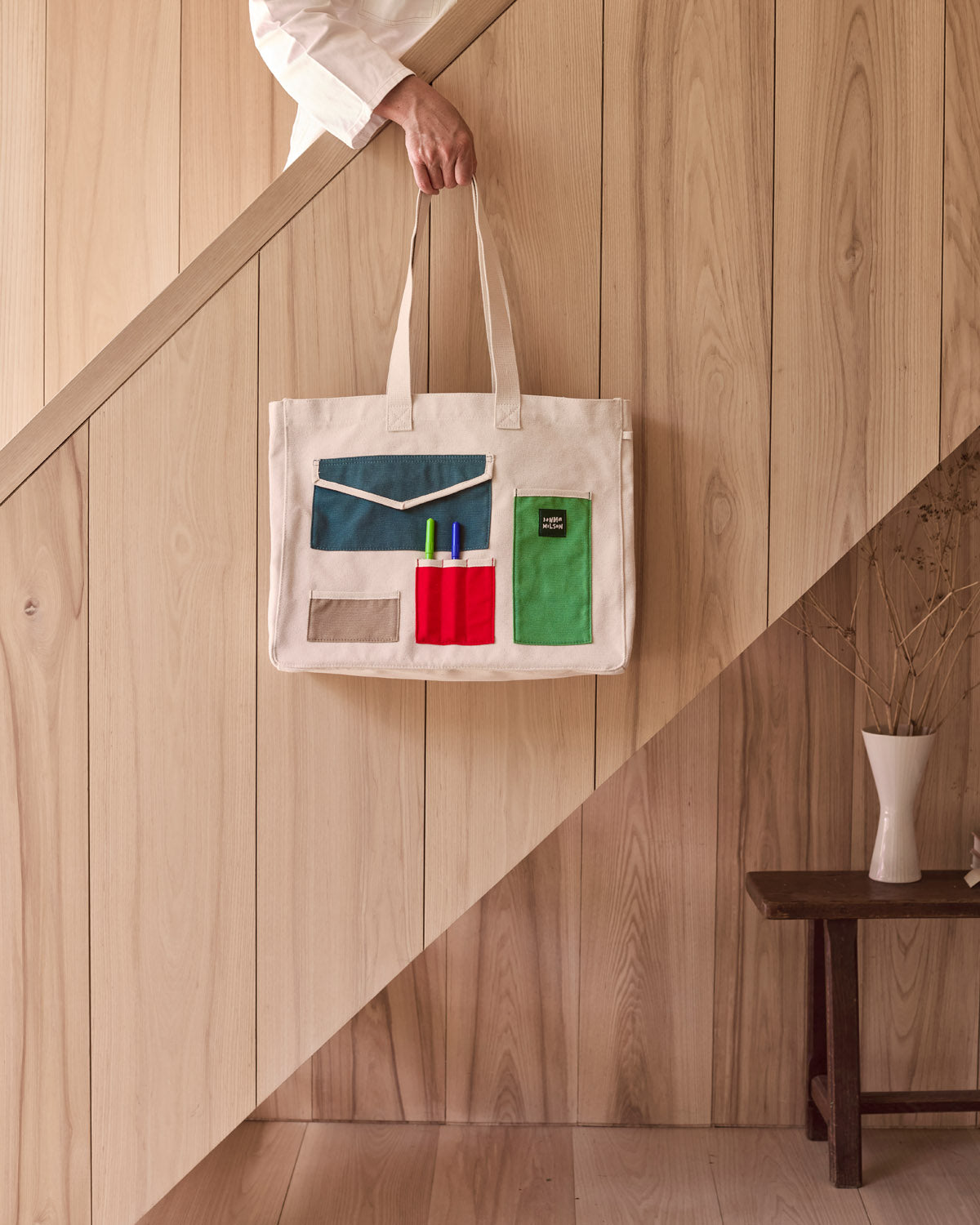 Donna Wilson Pocket Patch Cotton Tote Bag